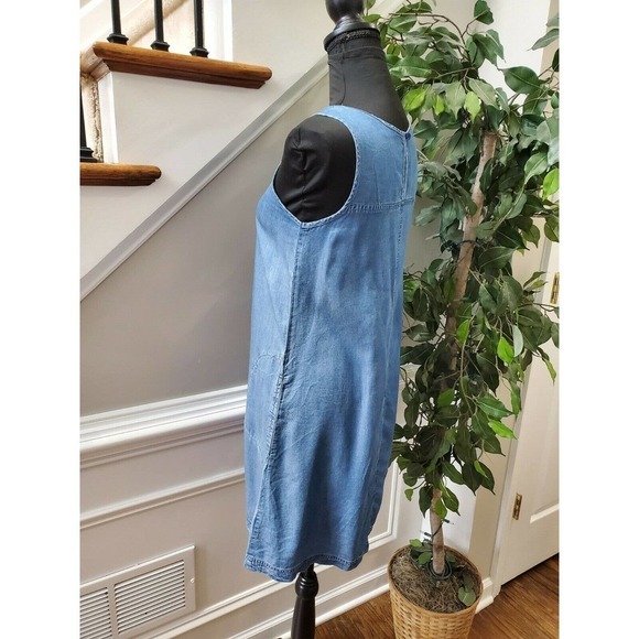 Dalia Women's Blue 100% Tencel Sleeveless Round Neck Knee Length Dress Size XS - Picture 5 of 12